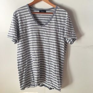 Zara Shirts - Zara Man Striped V-Neck T-Shirt Zara Shirts - Zara Man Striped V-Neck T-Shirt